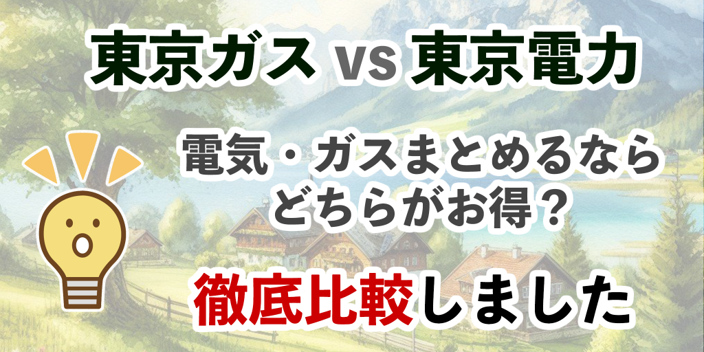 東京ガス VS 東京電力
電気ガスをまとめるなたどちらがお得？徹底比較しました