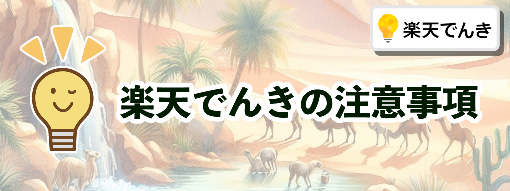 楽天でんきの注意事項